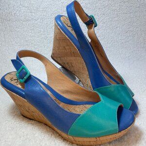 Sofft Women's Leather and Cork Wedge Sandals